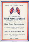 A programme for the Peace day celebrations in Littlehampton, 1918.